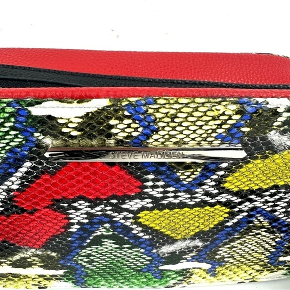 Steve Madden Crossbody Bag Faux Snakeskin Leather Colorful Handbag Purse NEW - Picture 4 of 15